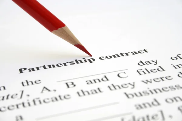 Contrato de parceria — Fotografia de Stock