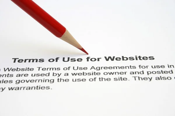 Villkor för användning webbplatser — Stockfoto