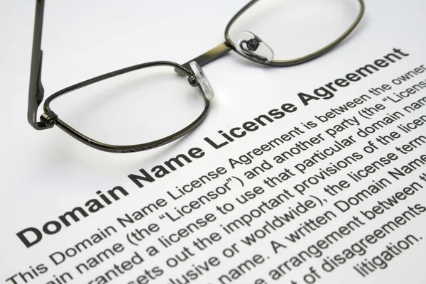 Doména jméno licenční smlouva — Stock fotografie