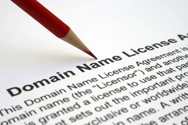 Acordo de licença de nome de domínio — Fotografia de Stock
