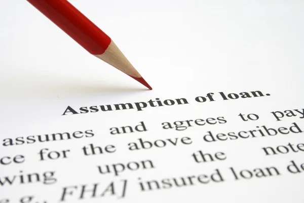 stock image Assumption of loan