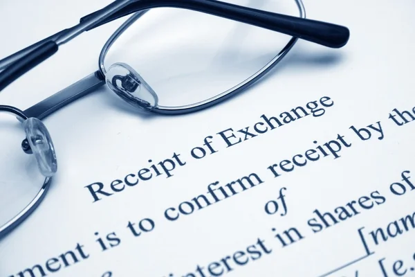 Receipt of exchange — Stock Photo, Image