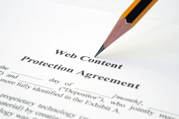Соглашение о веб-защите — стоковое фото