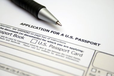 Application for US passport clipart