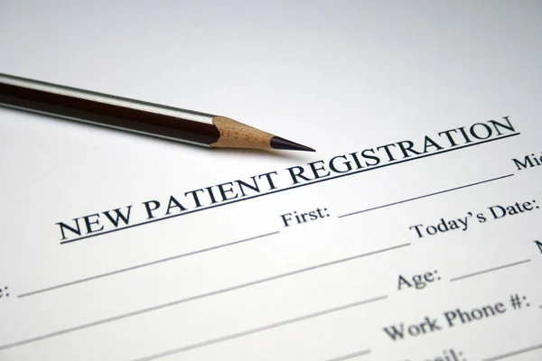 Pacient registrační formulář — Stock fotografie