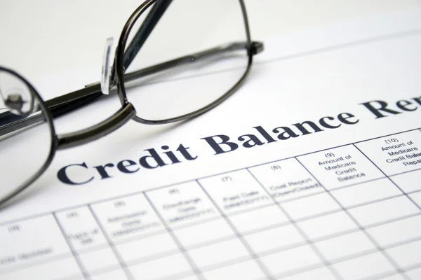Relatório do saldo de crédito — Fotografia de Stock
