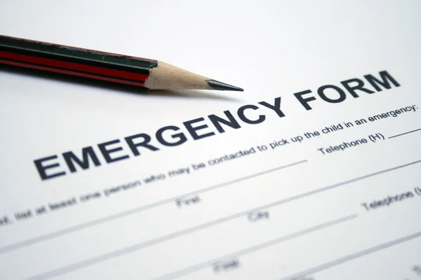 Formulario de emergencia — Foto de Stock