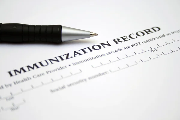 Immunization record — Stock Photo, Image