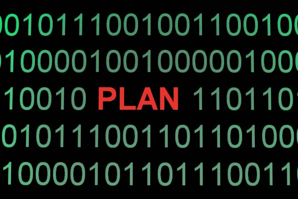 Plan on binary data — Stock Photo, Image
