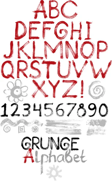 Ручной гранж-алфавит — стоковый вектор