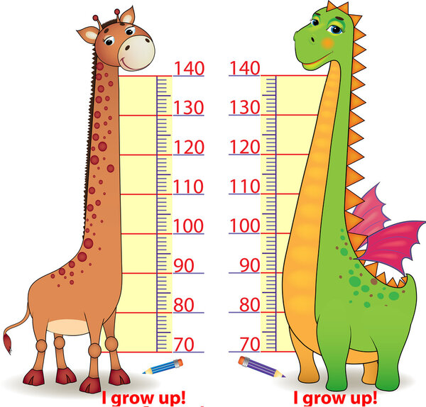 Стадиометры для детей с милыми Драконом и Жирафом

