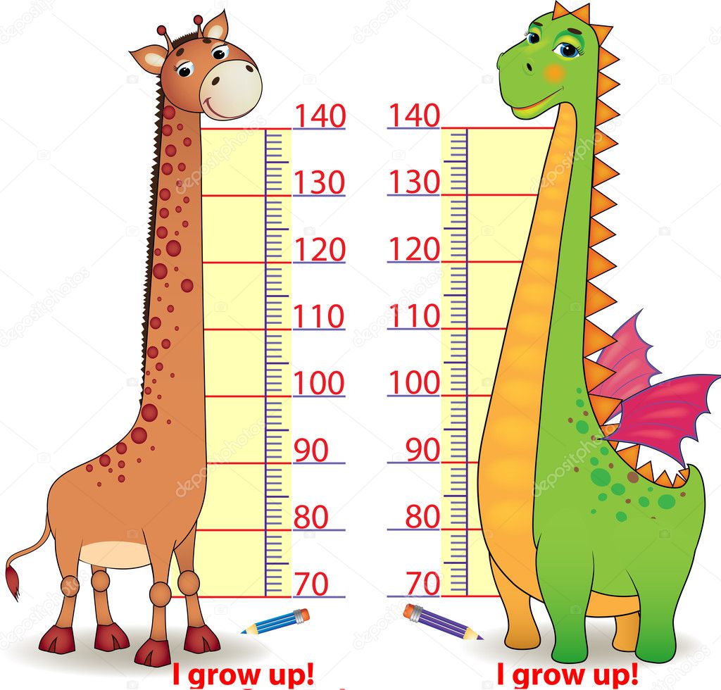 Stadiometers for children with cute Dragon and Giraffe