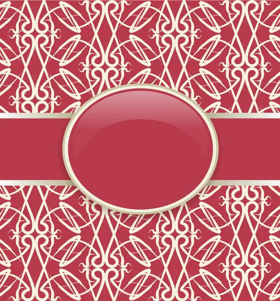 Art retro red ornate cover — Stock Vector