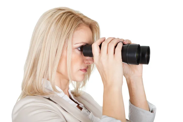 Affärskvinnor tittar genom kikare — Stockfoto