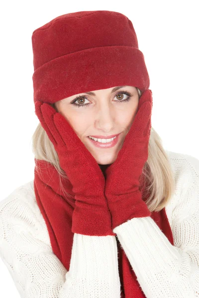 Piękna kobieta w ciepłe zimowe ubrania — Zdjęcie stockowe