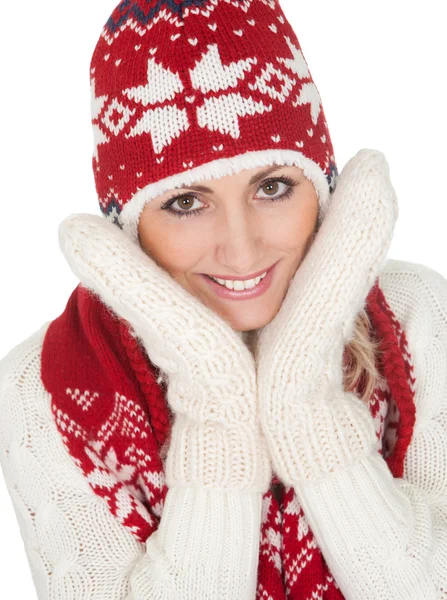 Beautiful woman in warm winter clothing Stock Image