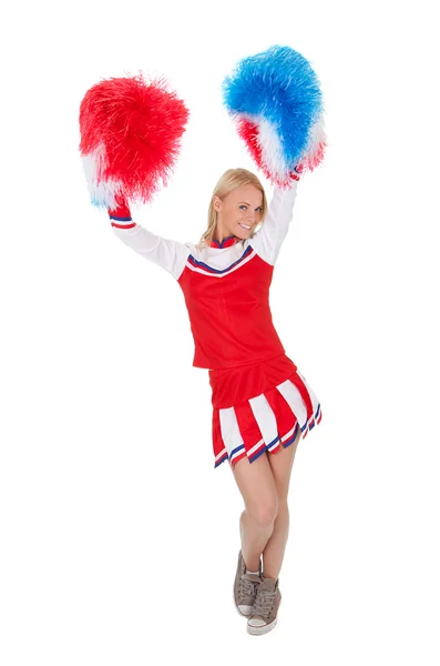 Uśmiechający się piękne cheerleaderki z wieeeelki. — Zdjęcie stockowe