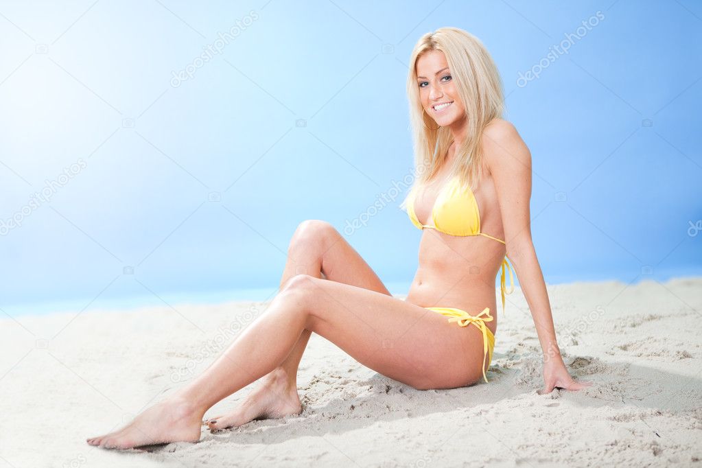 Beautiful young woman in bikini