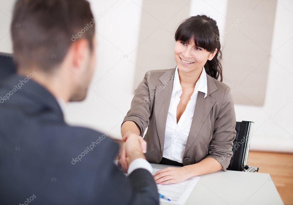 Young businesswoman at the interview