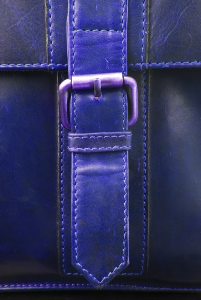 Blue leather buckle texture — Stock Photo, Image