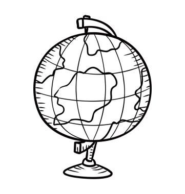 Globe in doodle style clipart