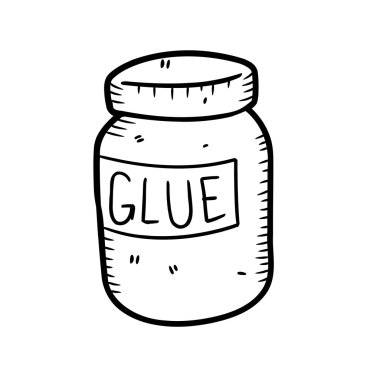 Glue in doodle style clipart