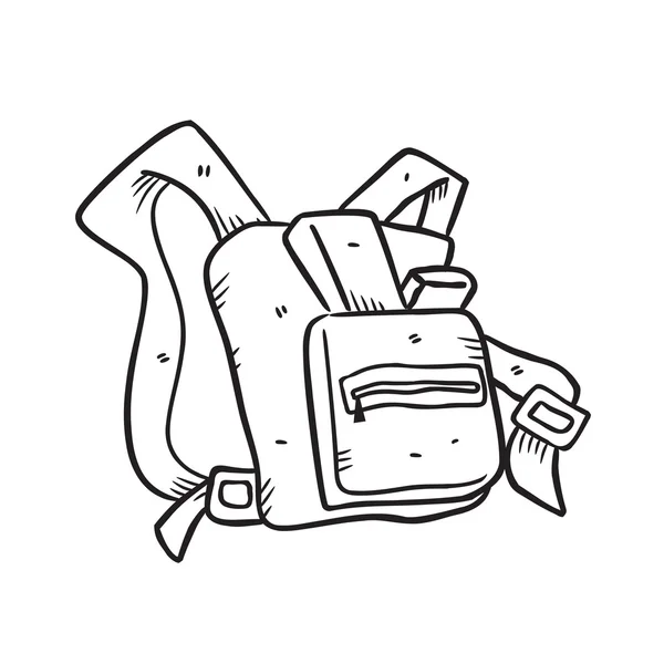 Рюкзак в стиле каракулей — стоковый вектор