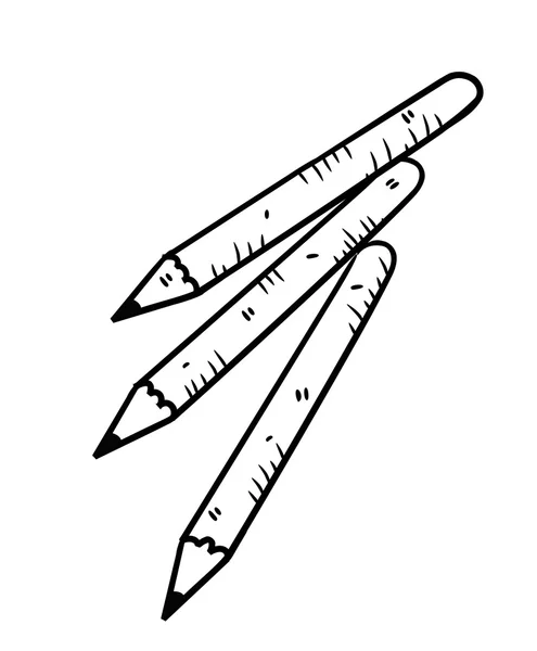 Potloden in doodle stijl — Stockvector
