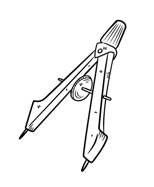 Zeichenkompass im Doodle-Stil — Stockvektor