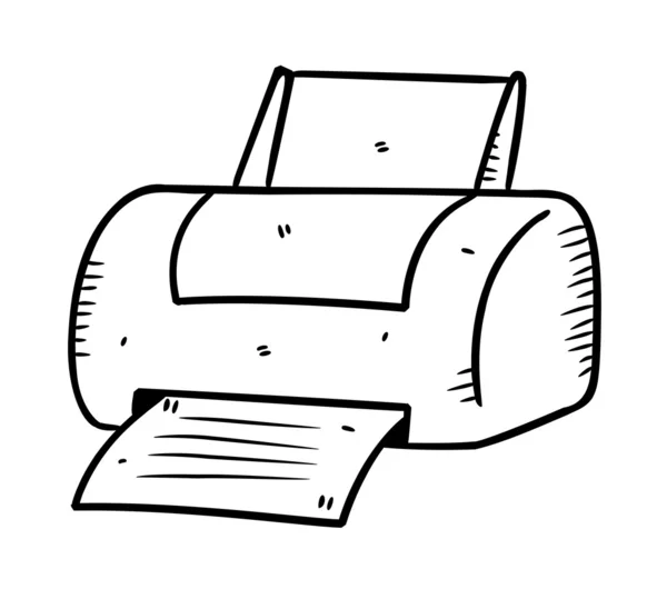 Printer in doodle stijl — Stockvector