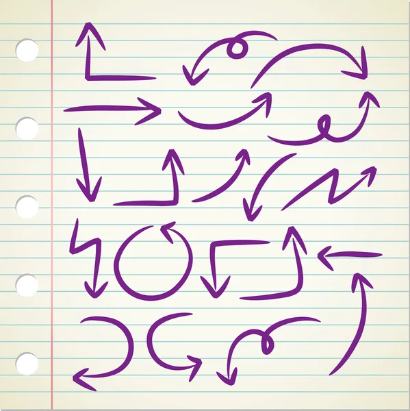 Flèche doodle — Image vectorielle