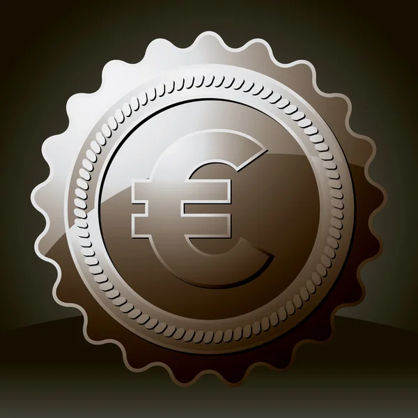 Sello de hierro con símbolo euro — Vector de stock