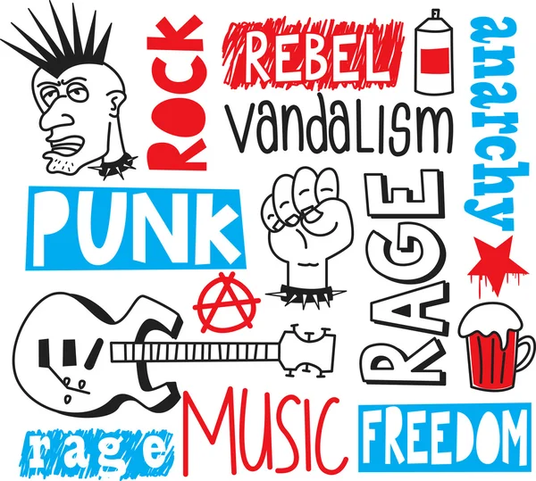 Punk doodle — Stock Vector