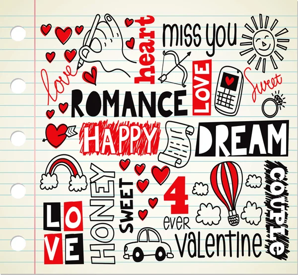 Valentine doodle — Stockový vektor