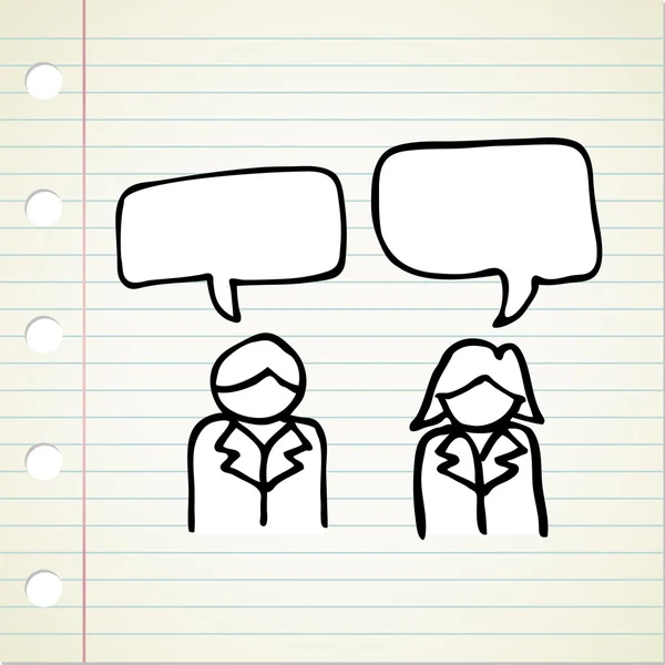 Icône mâle & femelle avec discours à bulles — Image vectorielle
