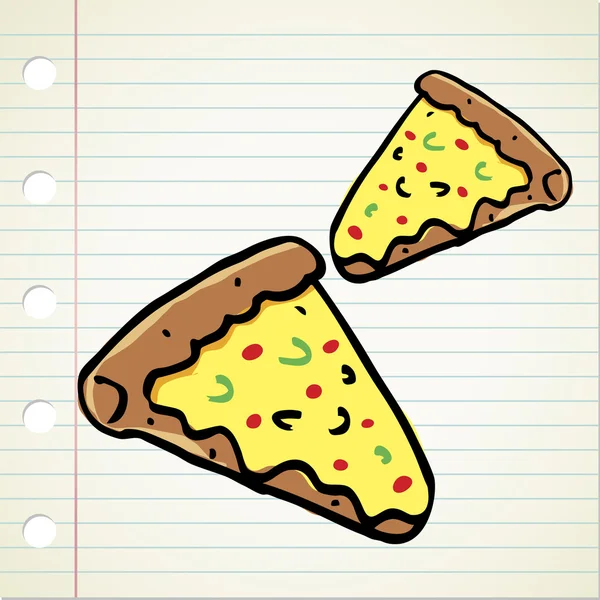 Doodle πίτσα外国人の落書き — Διανυσματικό Αρχείο