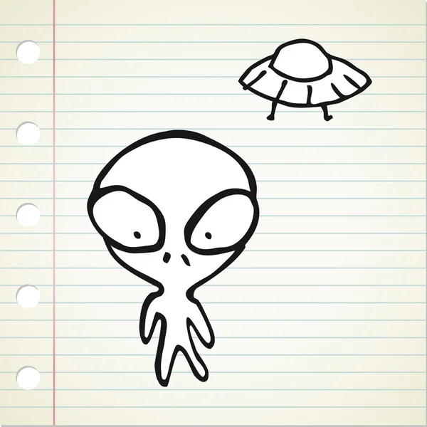 Alien doodle — Stock Vector