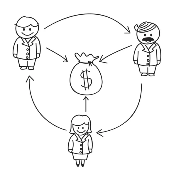 Tema de negocios doodle — Vector de stock