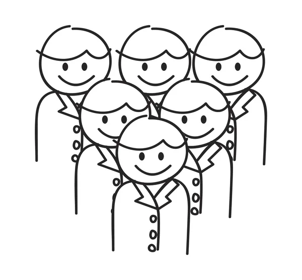 Management team doodle — Stock Vector