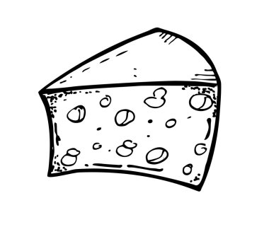 Cheese slice doodle vector