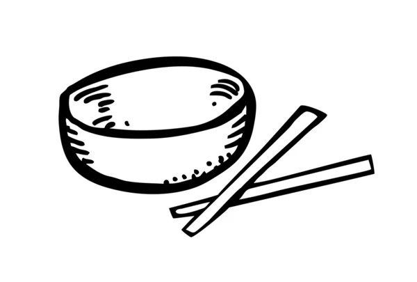 Chopstick ile boş kase — Stok Vektör
