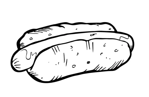 Doodle Hotdog - Stok Vektor