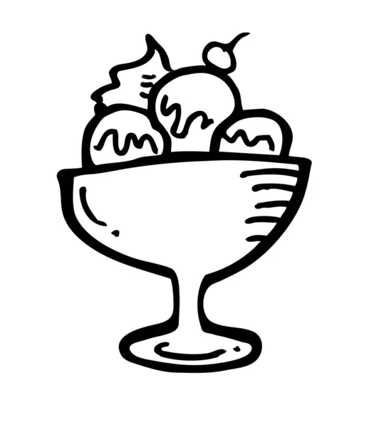 Eis mit Kirsche auf einer Tasse — Stockvektor