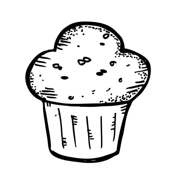 Cupcake doodle — Image vectorielle