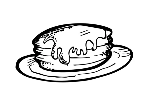 Pan cake doodle — Stock Vector