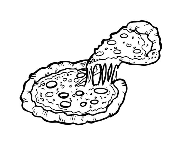 Doodle pizza - Stok Vektor