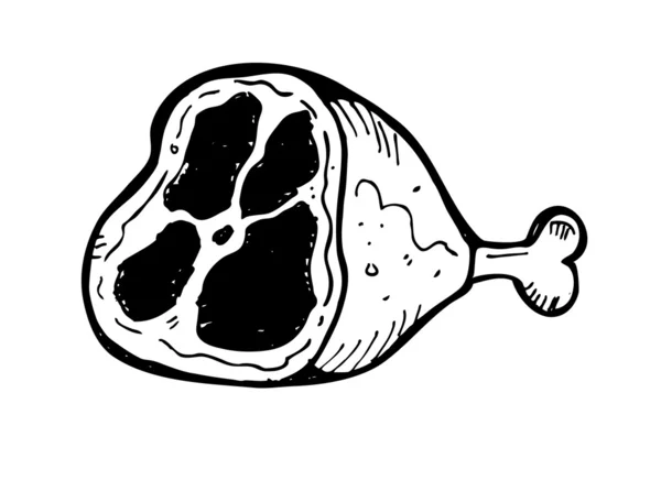 Doodle ωμό κρέας — Διανυσματικό Αρχείο