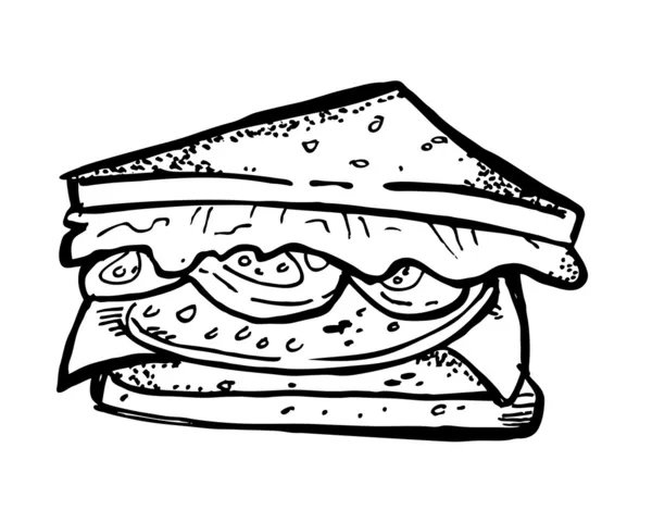 Garabato sándwich — Vector de stock