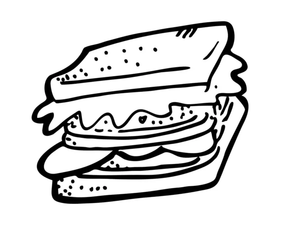 Doodle de sanduíche — Vetor de Stock
