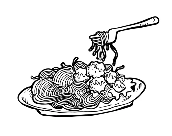 Doodle spaghetti — Image vectorielle